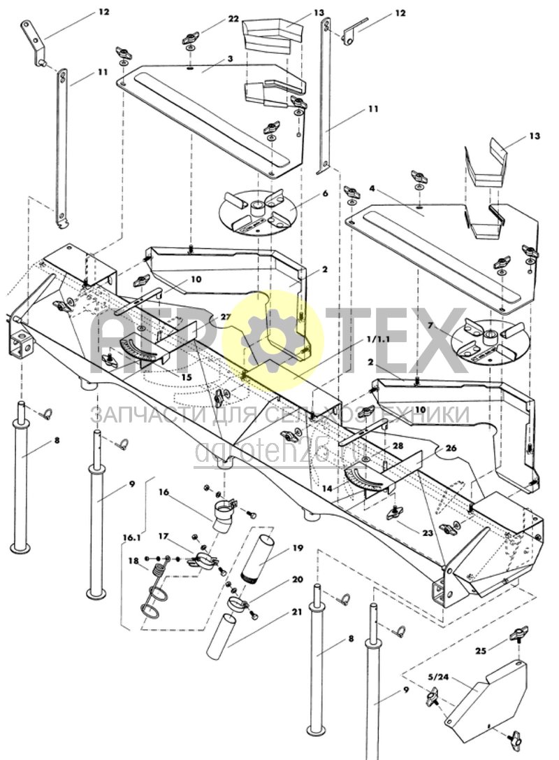  средняя воронка для разбрасывателя R4, R6, R8 ZA-M Special (ETB-007856)  (№23 на схеме)