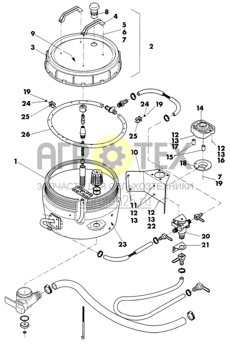  резервуар для промывочной жидкости UG 2200/3000 (1/2) (ETB-007866)  (№20 на схеме)