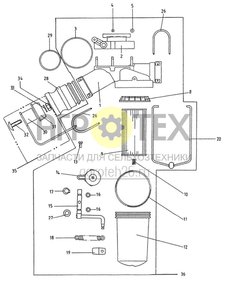  кран фильтра U2 UF/US/UG (ETB-007871)  (№36 на схеме)