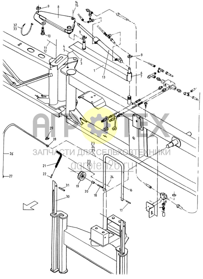  гидр.управление секциями QI, QII UF/UG (1/2) (ETB-007973)  (№26 на схеме)