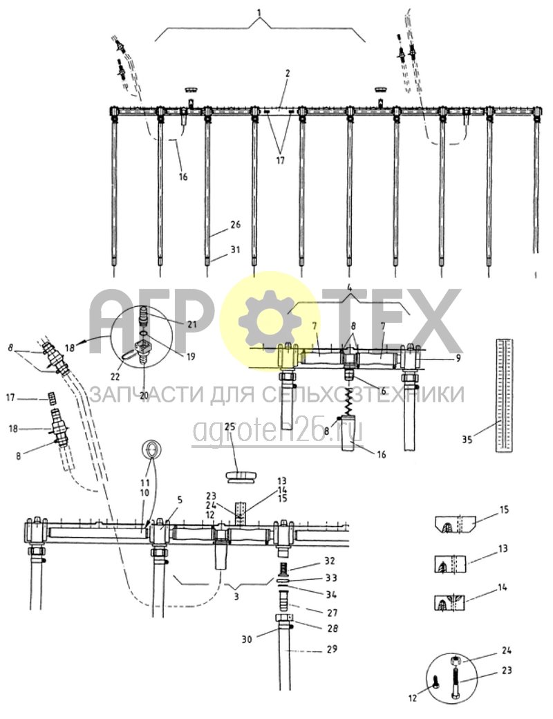 Чертеж  соединение тяговых шлангов UF/US/UG (ETB-007978) 