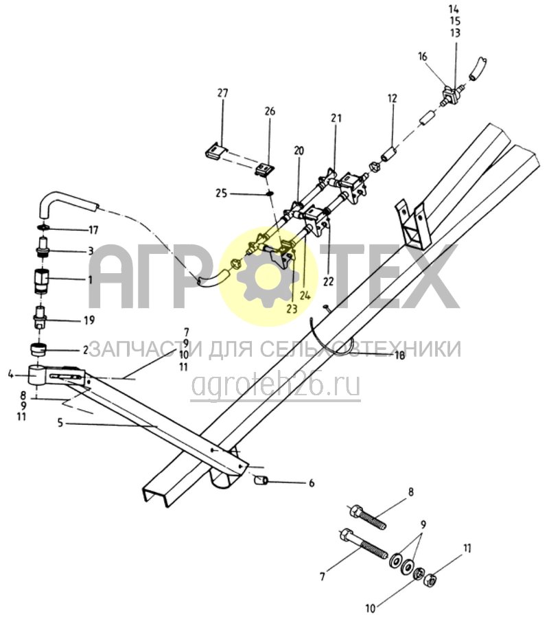  оборудование для удлинения опрыскивания AOC 40/60/80 UF/US/UG (ETB-007986)  (№19 на схеме)