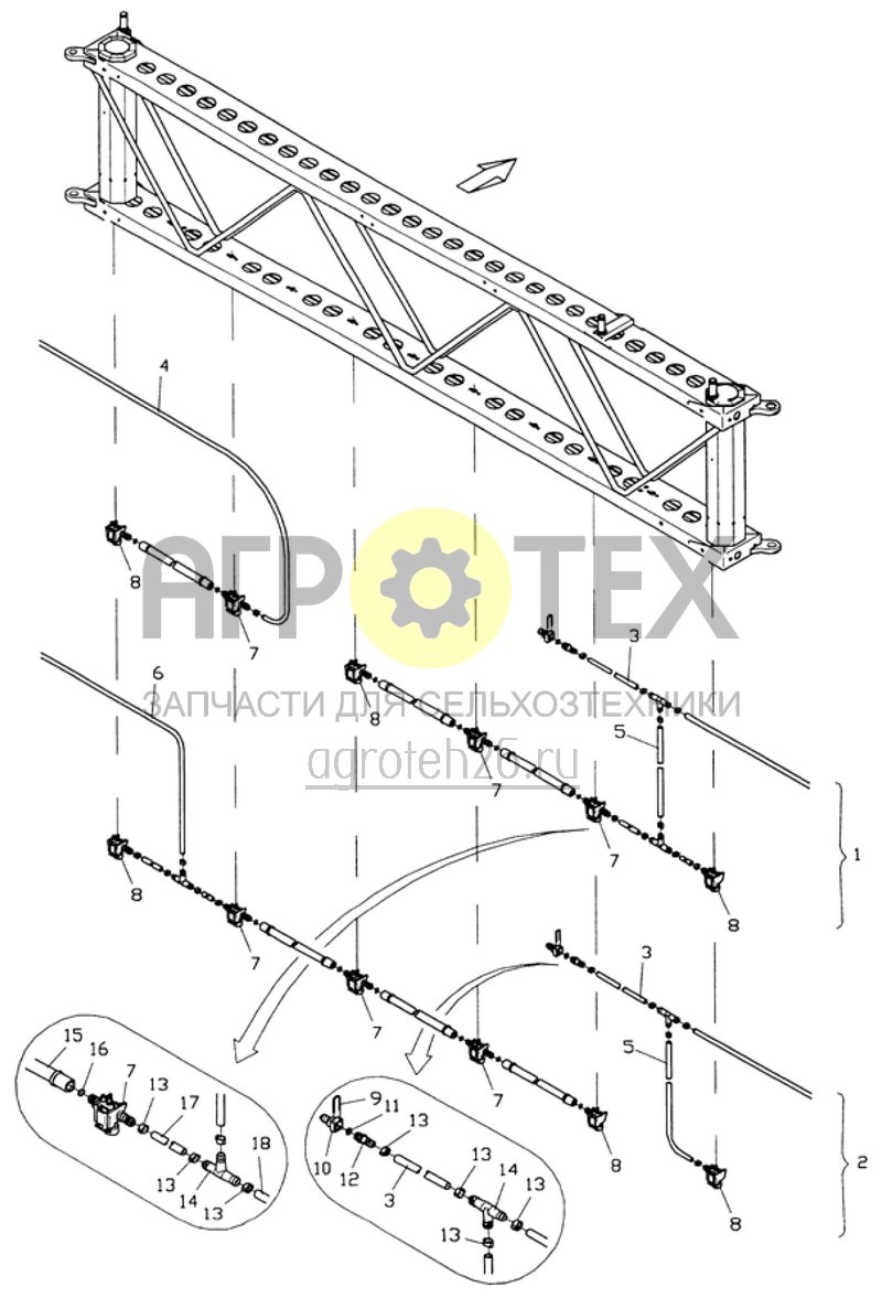  трубопровод к средней секции (ETB-008166)  (№8 на схеме)