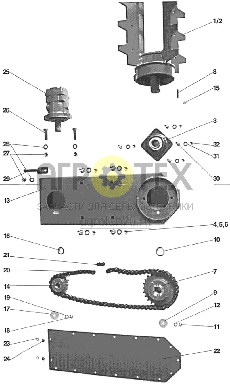  привод роторная борона (ETB-008673)  (№17 на схеме)