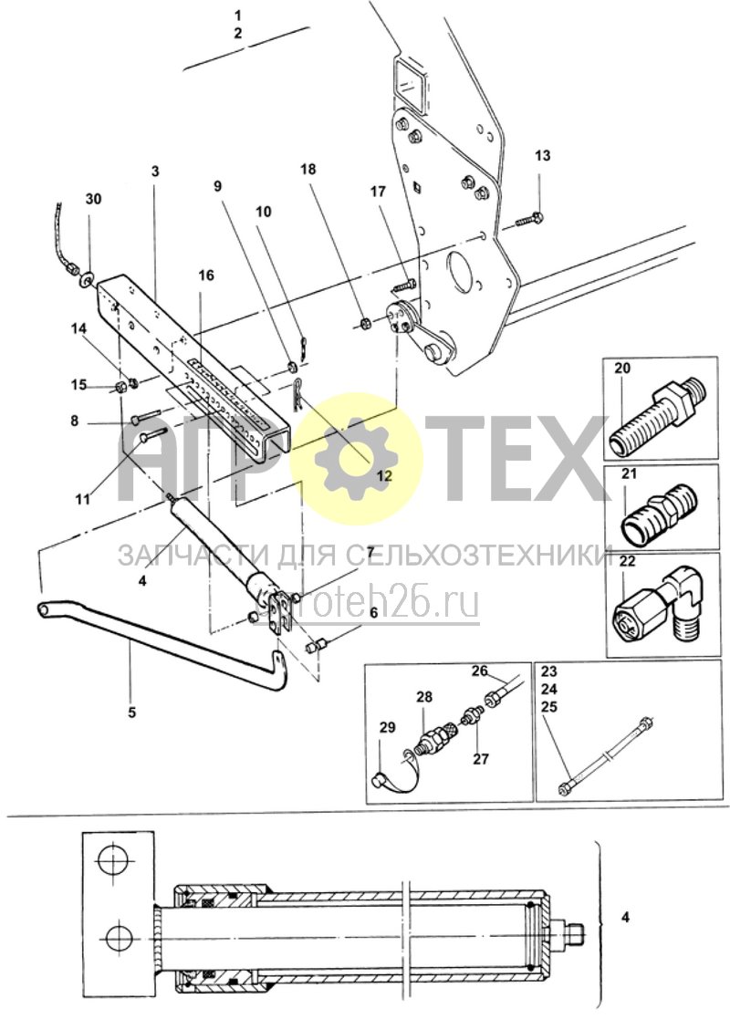 Чертеж  гидр.регулировка давления сошника AD-P (ETB-008829) 