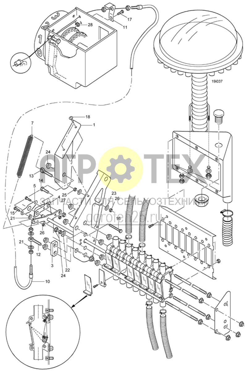Чертеж  переключение клапанов для технологической колеи с канатной тягой (ETB-008969) 
