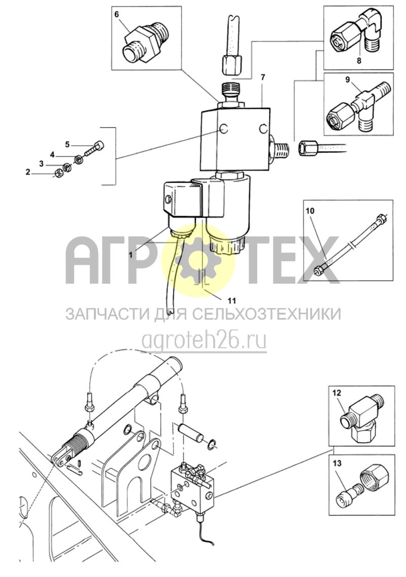 Чертеж  распределительный клапан, электр./гидравл. (ETB-008990) 