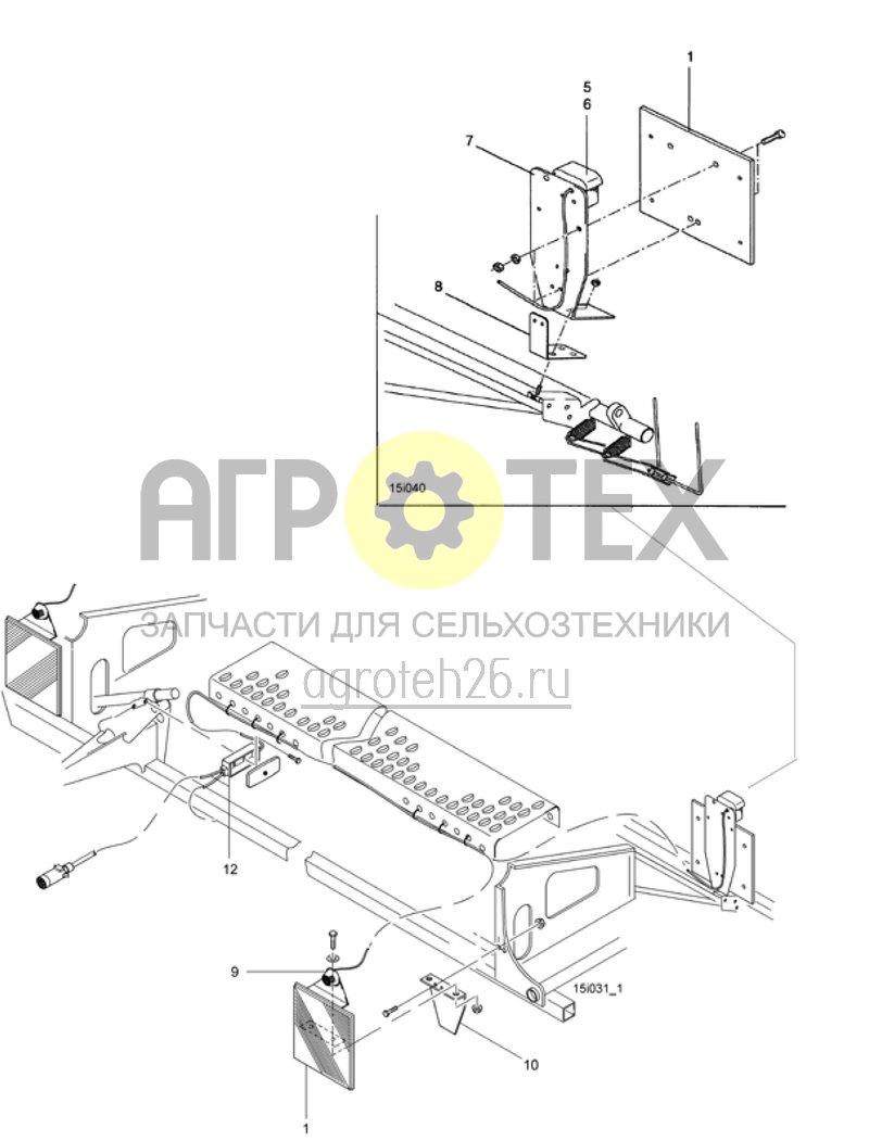 Чертеж  освещение с рефлектирующим щитком (ETB-008991) 