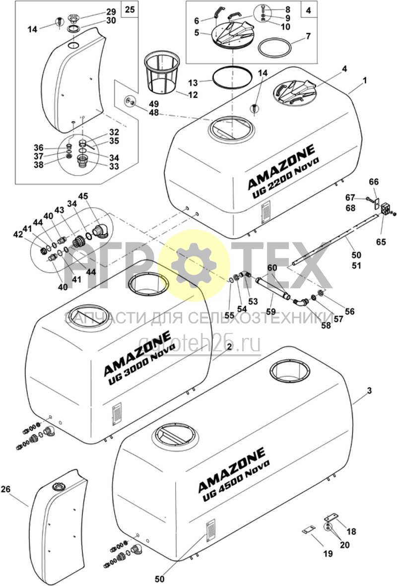  UG Nova: резервуар, резервуар для промывочной воды, труба мешалки (ETB-009311)  (№26 на схеме)