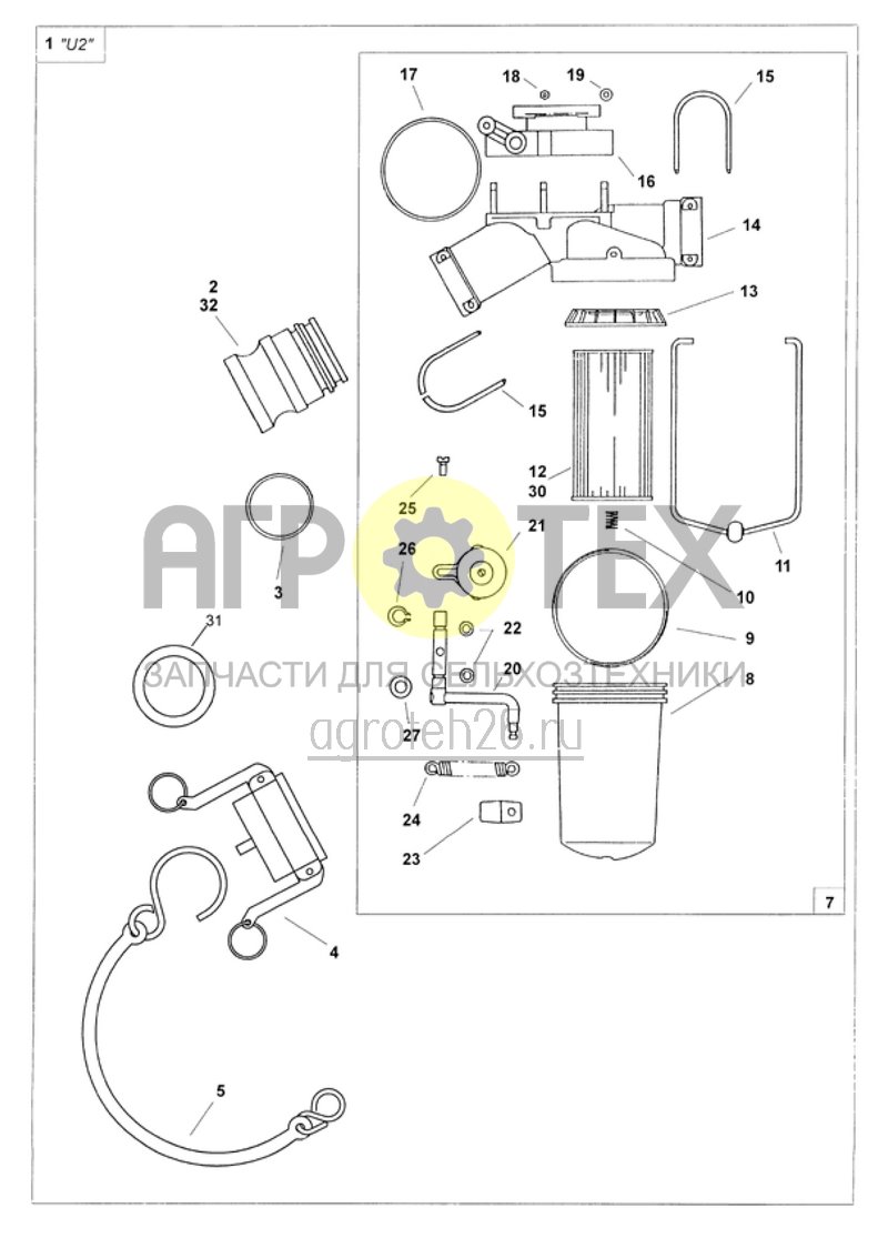  кран фильтра U2 (ETB-009327)  (№7 на схеме)
