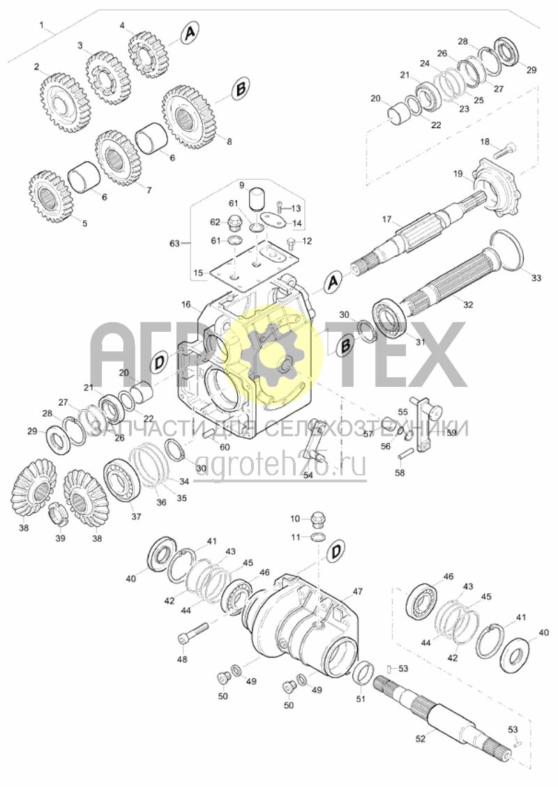  3-ступенчатый редуктор KG-2 (с 2000) (ETB-009531)  (№3 на схеме)