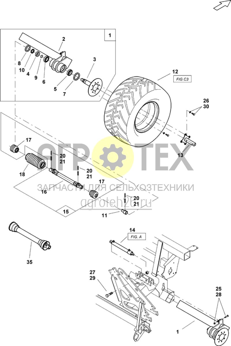  приводное колесо правое ED 601-K (ETB-009672)  (№5 на схеме)