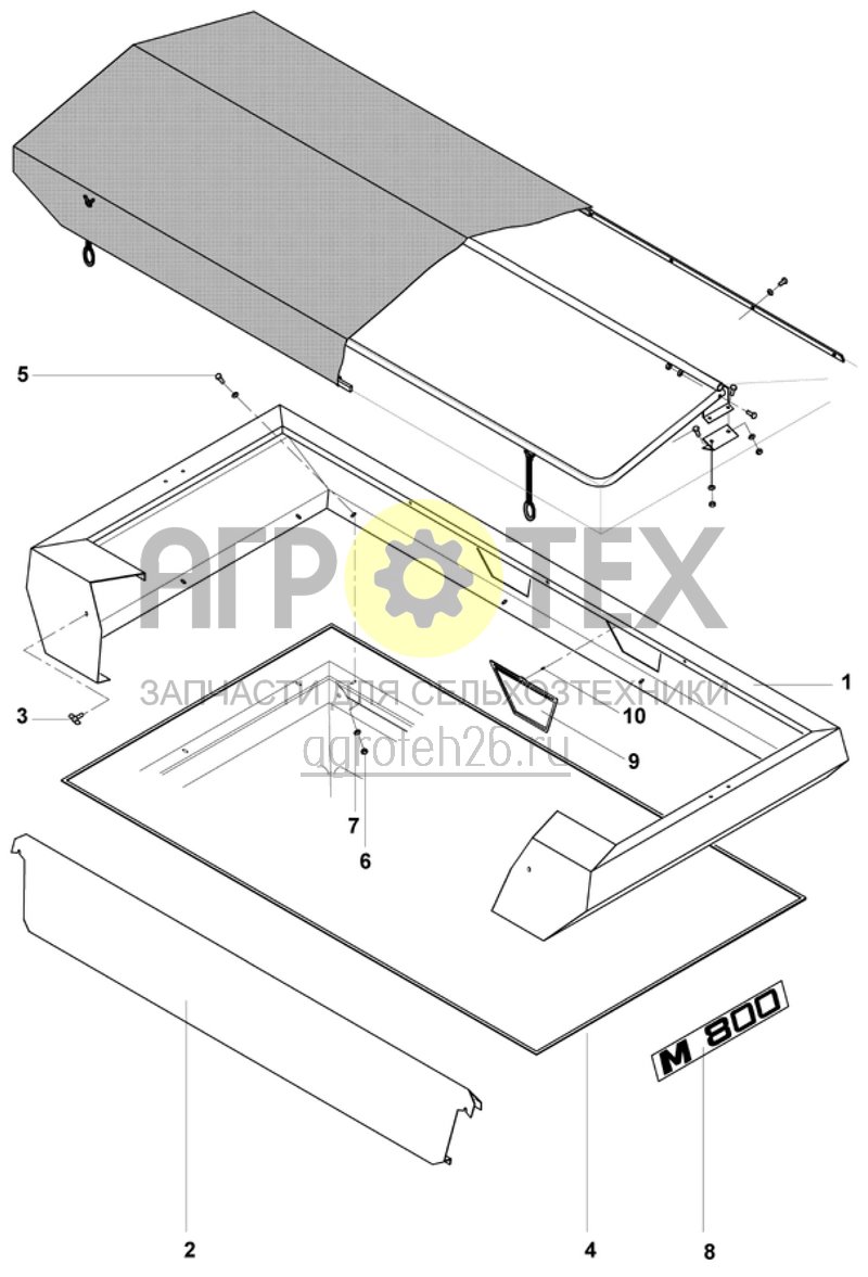 Чертеж  насадка на бункер M 800 (ETB-010196) 