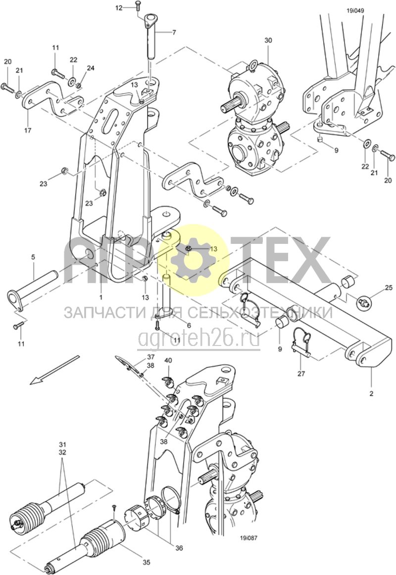 Чертеж  дышло нижнерычажный маятник, поворотный редуктор GT-60 (ETB-010253) 