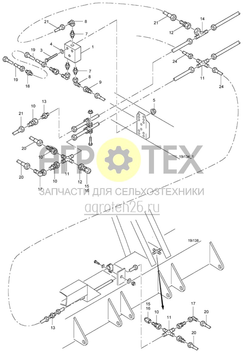  части гидравлики (ETB-010375)  (№11 на схеме)