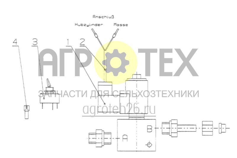 Чертеж  запорный клапан подъемного цилиндра (ETB-010570) 