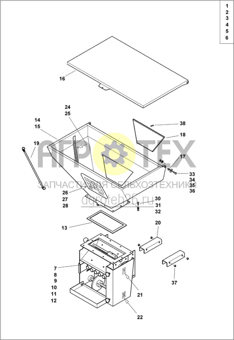  рапределитель микрогранулированных удобрений (ETB-010753)  (№19 на схеме)