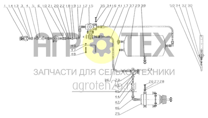 Чертеж  тормозная система 1 трубопровод (ETB-010807) 