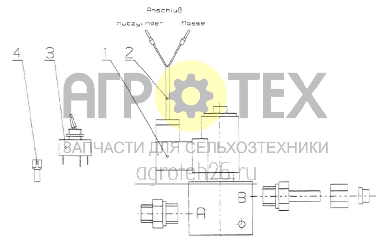 Чертеж  запорный клапан подъемного цилиндра (ETB-010867) 