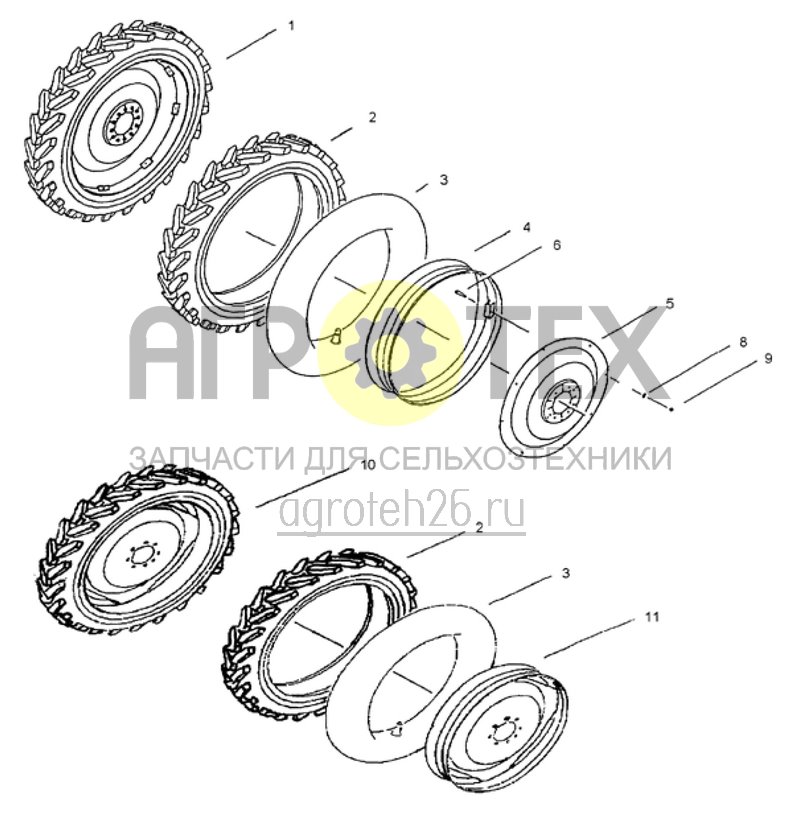 Чертеж  ходовые колёса 480 / 70 R 38 (ETB-010894) 