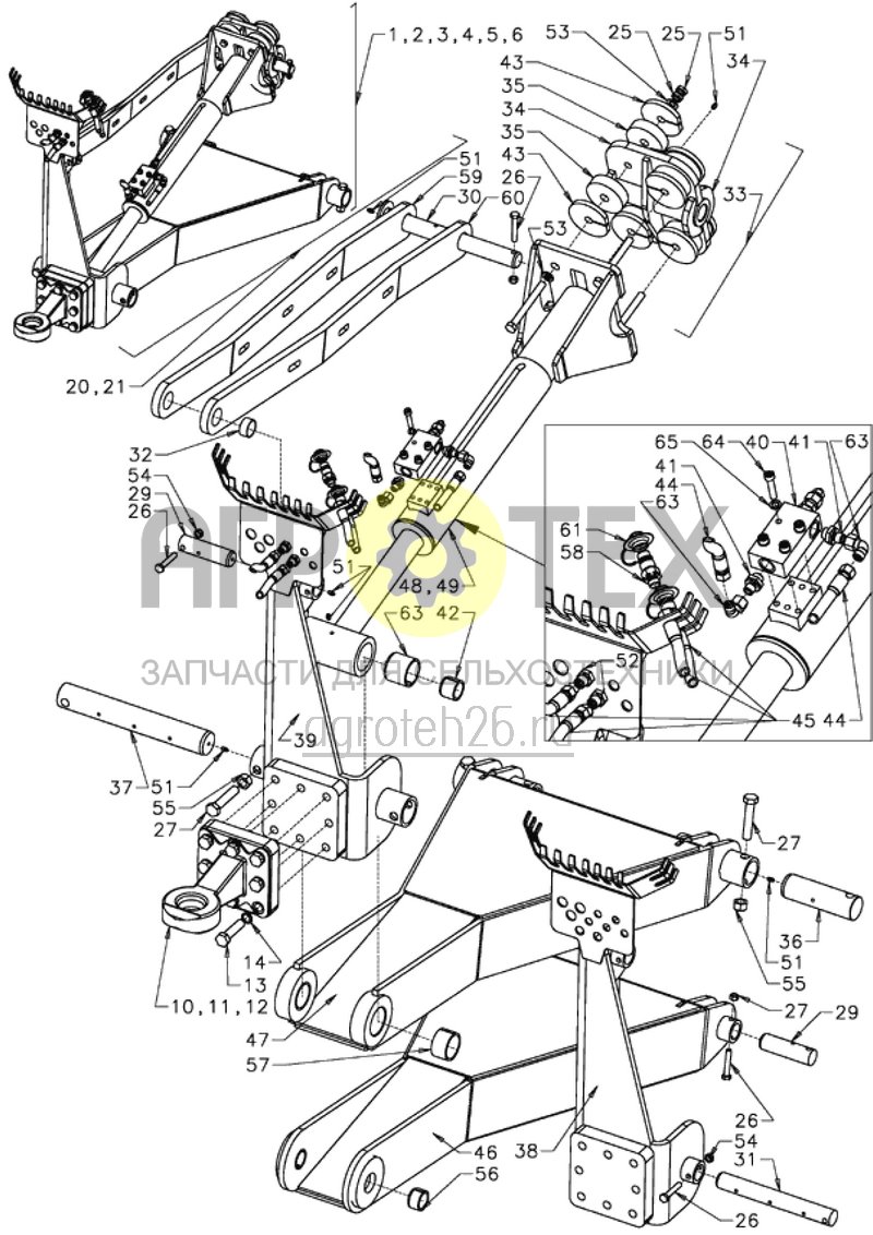  навеска балансирной тяги до 2002 / от 2003 (055012) (ETB-011135)  (№10 на схеме)