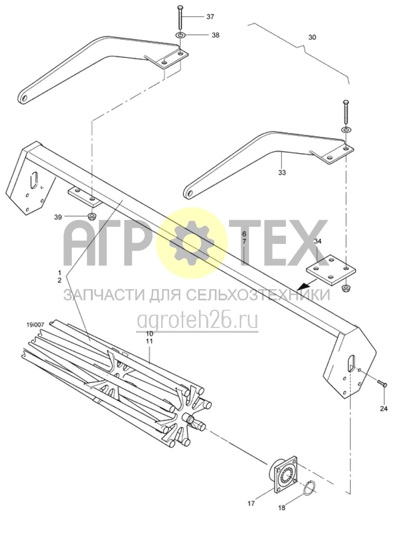 Чертеж  опорный валок SW 25/30 420mm (ETB-011269) 