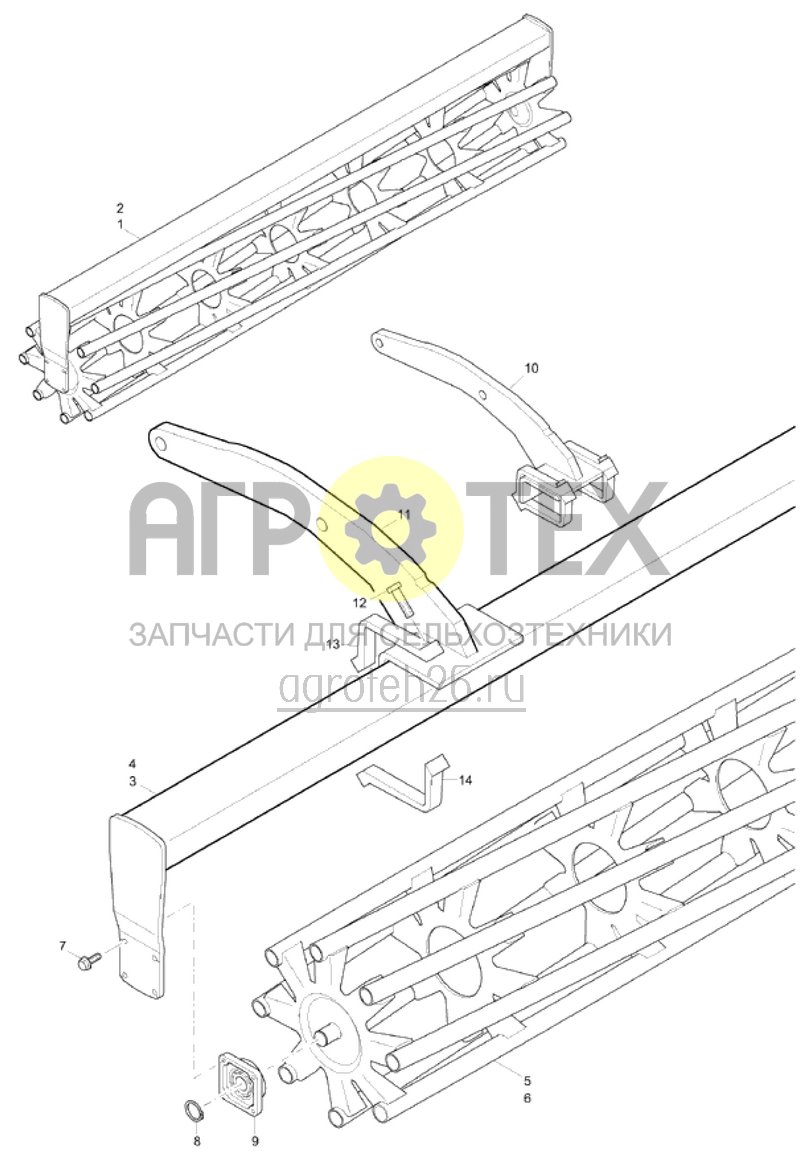 Чертеж  Опорный каток SW 2500/3000-420мм (ETB-011272) 