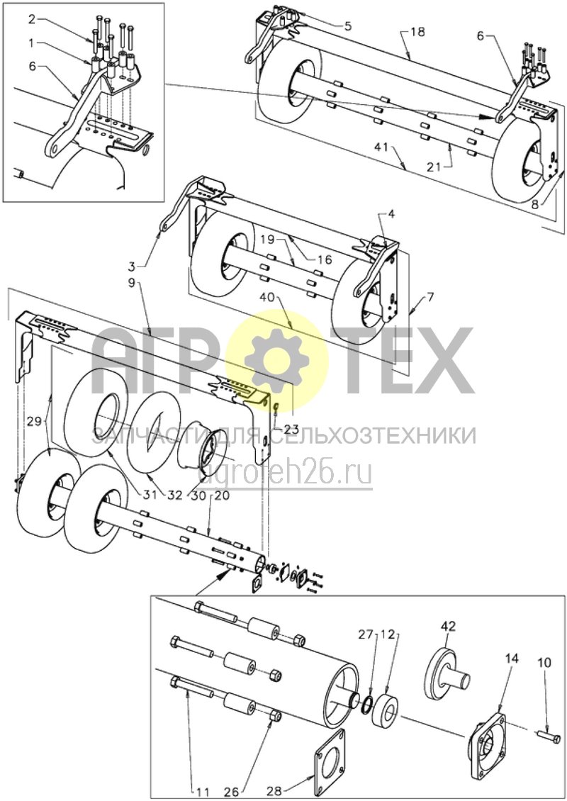 Чертеж  Reifenwalzen f?r Centaur 300X/400X/500X/600X/750X (ETB-011368) 