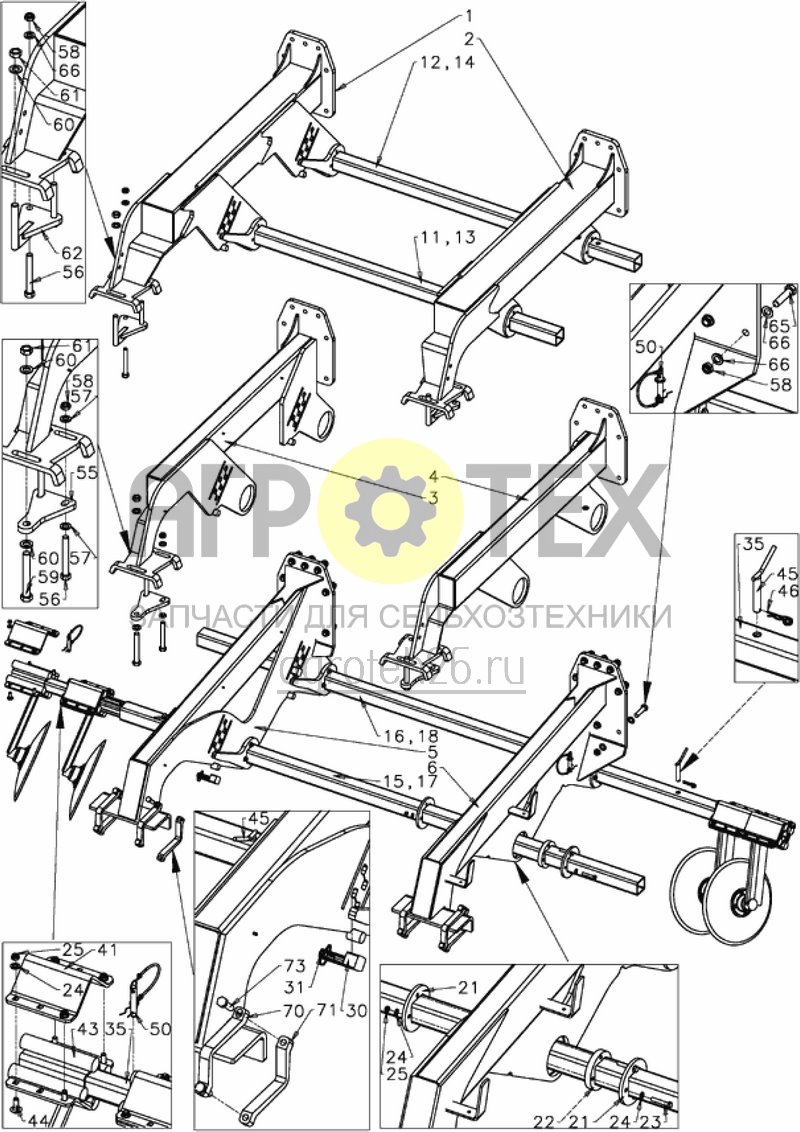  задняя часть для Centaur 300X / 400X (ETB-011374)  (№59 на схеме)