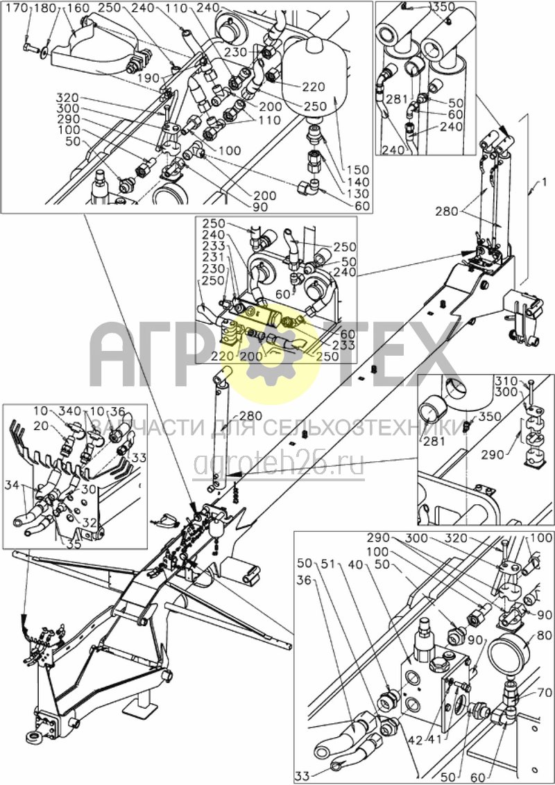  складыв.гидравлика от CEN. GPS и 500X...750X и TAU. 7500 (ETB-011405)  (№150 на схеме)