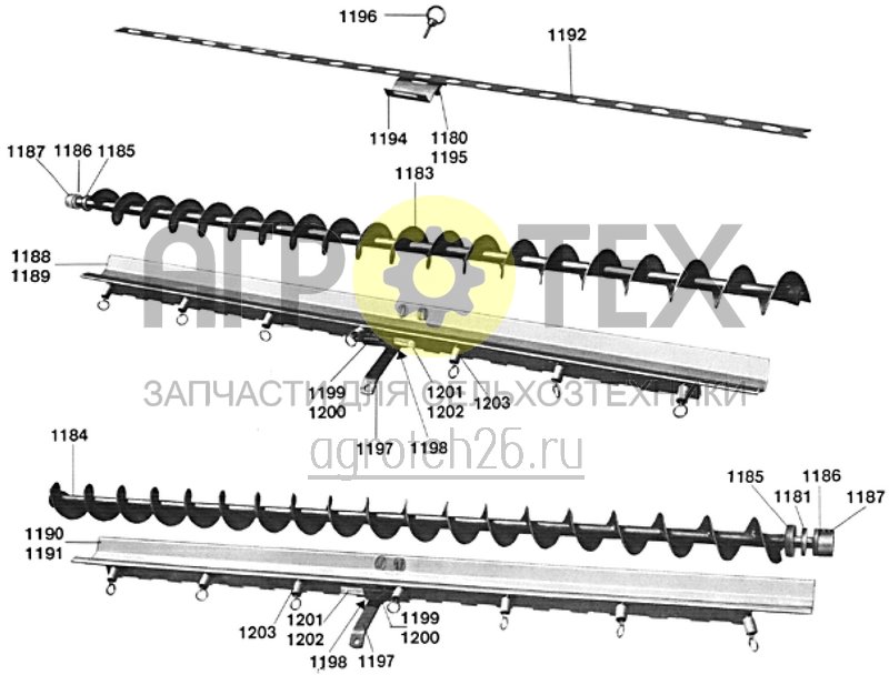  спец.оборудование: разбрасывающие шнеки (шнеки) (ETB-011534)  (№1186 на схеме)