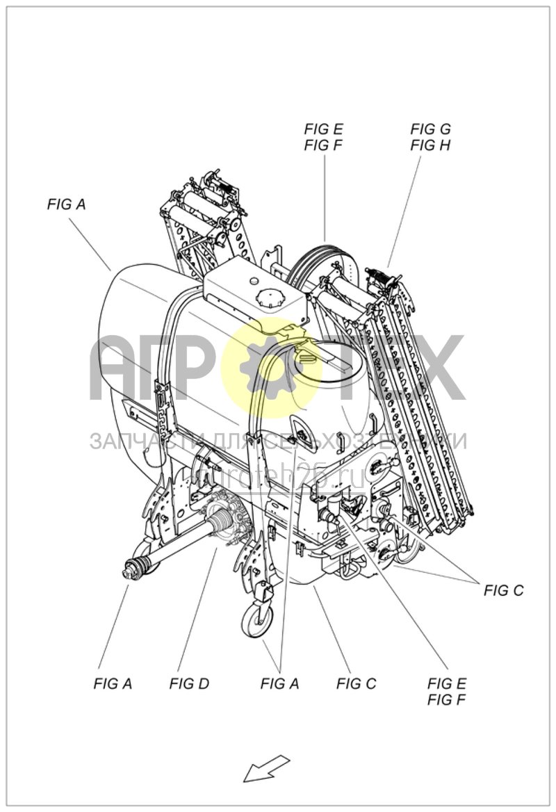 Чертеж  опрыскиватели UF 1201, 1501, 1801 (ETB-011958) 