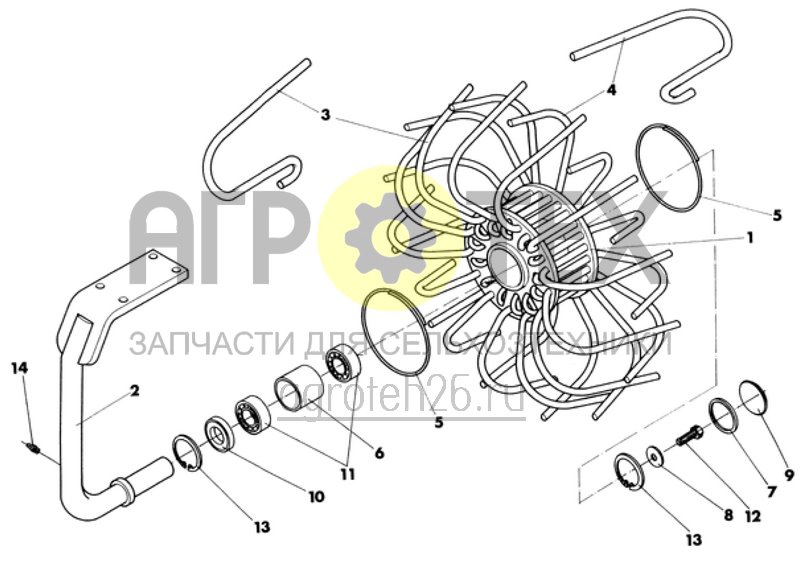 Чертеж  спиральный ролик для сошника (ETB-012231) 