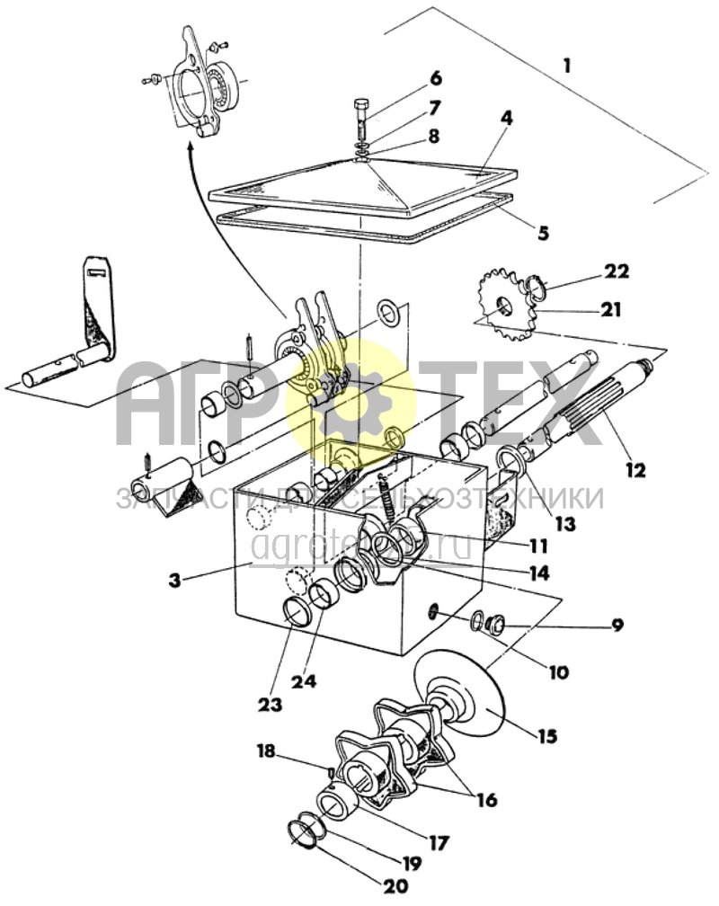 Чертеж  однодиапазонный редуктор ED (ETB-012392) 