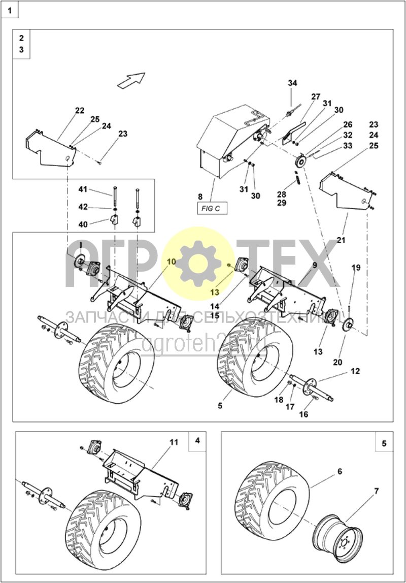  комплект шин 26x12.00-12 (4 колеса) (ETB-012438)  (№17 на схеме)