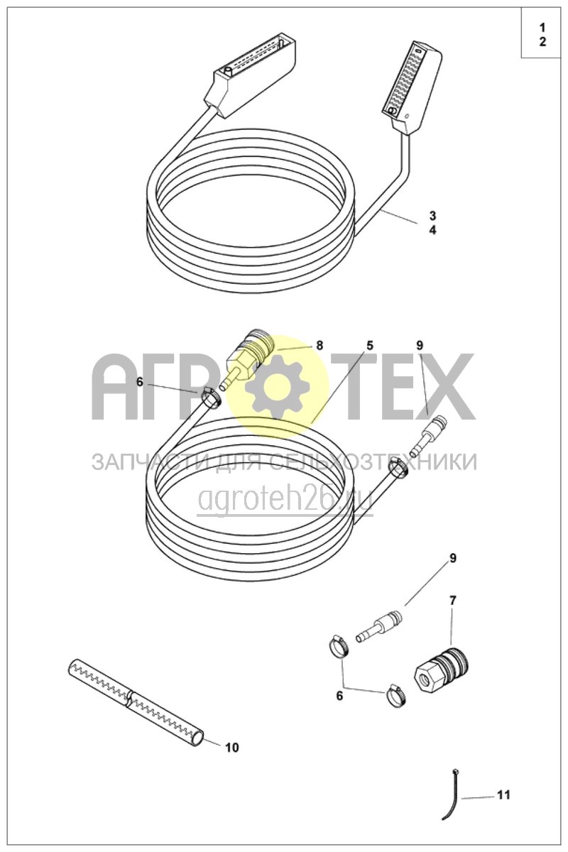 Чертеж  удлинение кабеля и шланга AMASCAN (ETB-012512) 