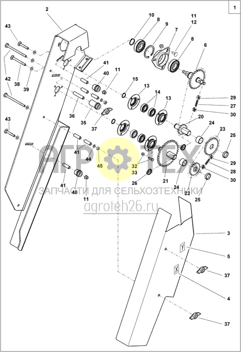  привод разбрасыватель микрогранулированных удобрений (ETB-012554)  (№27 на схеме)