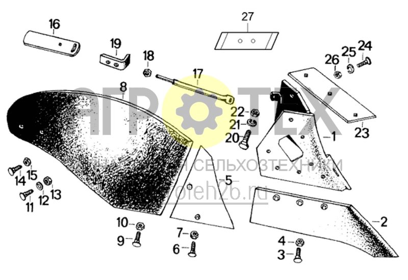 Чертеж  корпус плуга 30 ZS (ETB-012711) 