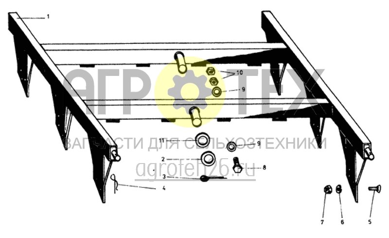 Чертеж  рама орудия 1,6м B 601/ 1,25м B 602 (ETB-012737) 