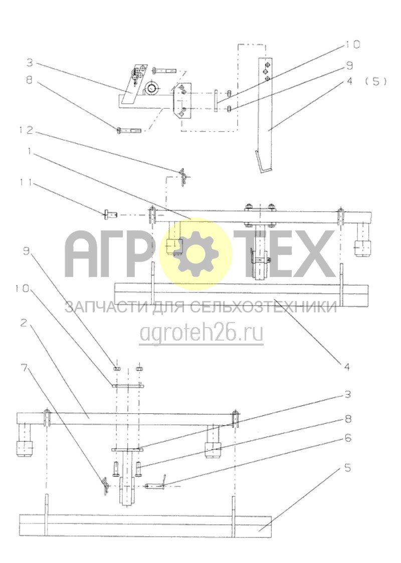 Чертеж  буксировочные канаты, сзади (ETB-012787) 