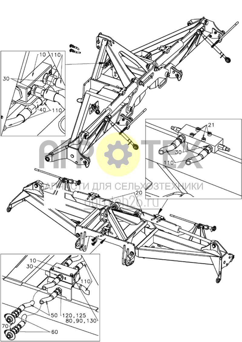 Чертеж  гидравлика Catros X00X-2 до 10.2004 (055208) (ETB-013026) 