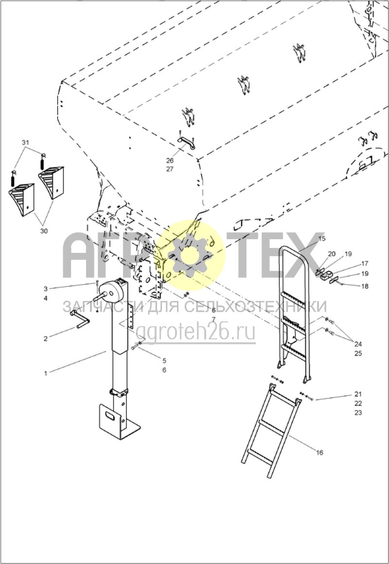 Чертеж  основание опоры; лестница; подкладные клины (ETB-013122) 
