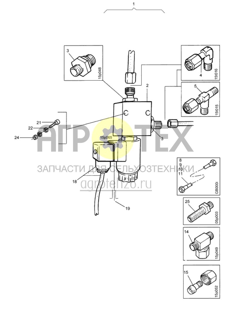  электро-гидравл. управляющий клапан (ETB-013282)  (№3 на схеме)