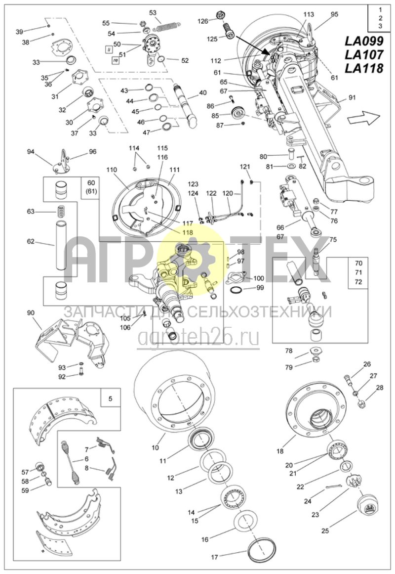 Чертеж  тормозная ось управл.; колея 1900/2000 mm, 4-kant 150 mm (ETB-013321) 