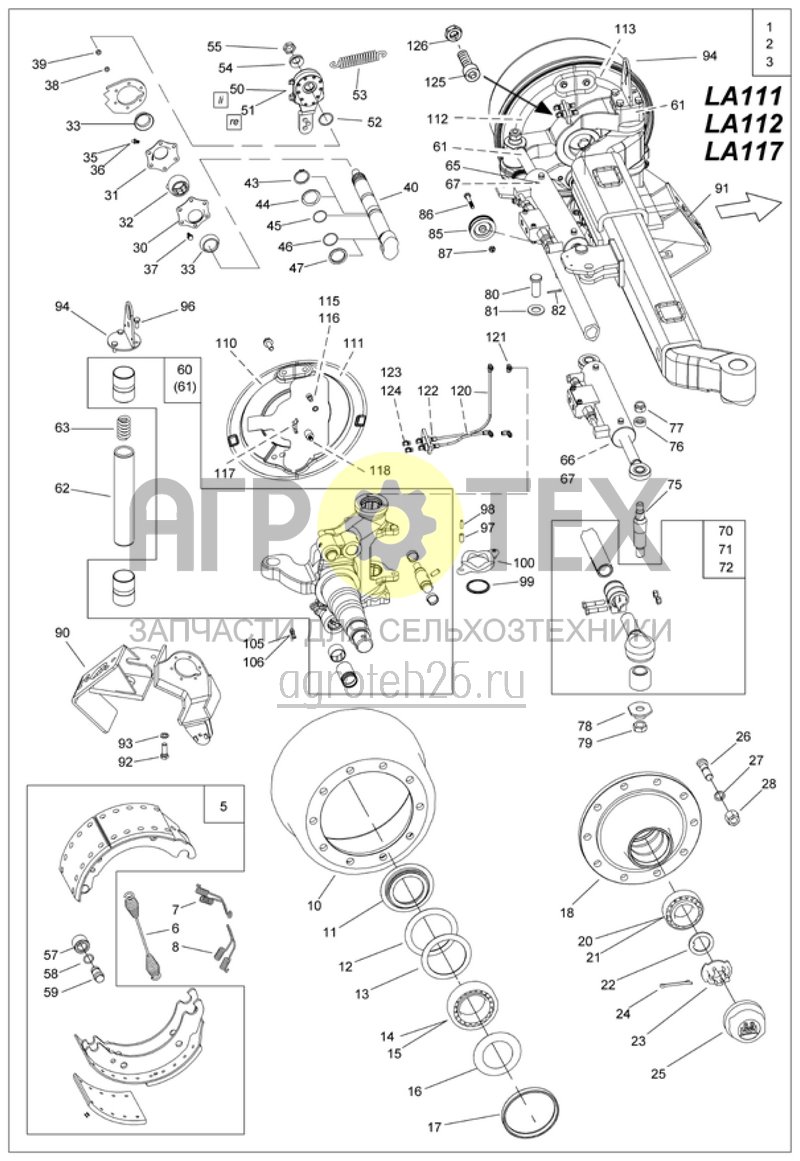 Чертеж  тормозная ось управл.; колея 1800/2000 mm, 4-kant 120 mm (ETB-013324) 