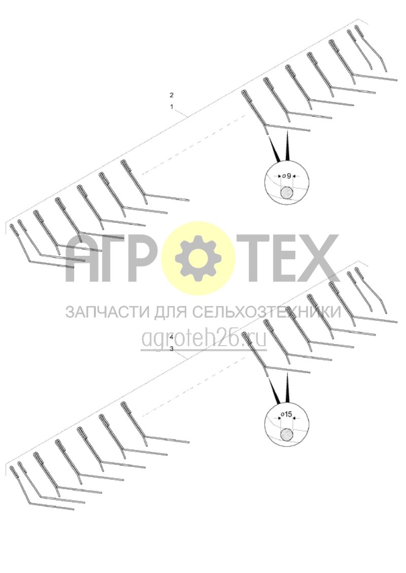  Комплекты штригеля для выравнивателя Экзакт III / IIIS (ETB-013615)  (№1 на схеме)