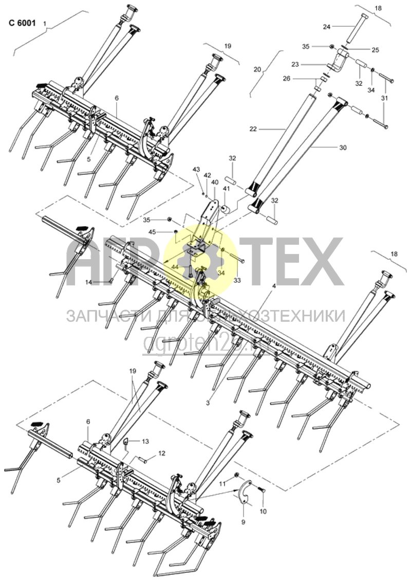 Чертеж  загортачи Exakt III перемещаемые пластины, держ.труба C6001 (ETB-013761) 