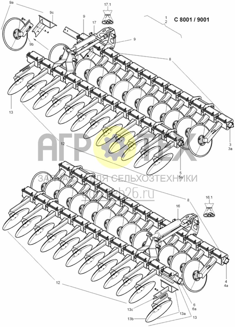  батарея дисков - обзор C8001/9001 лев. / прав. (ETB-013839)  (№9 на схеме)