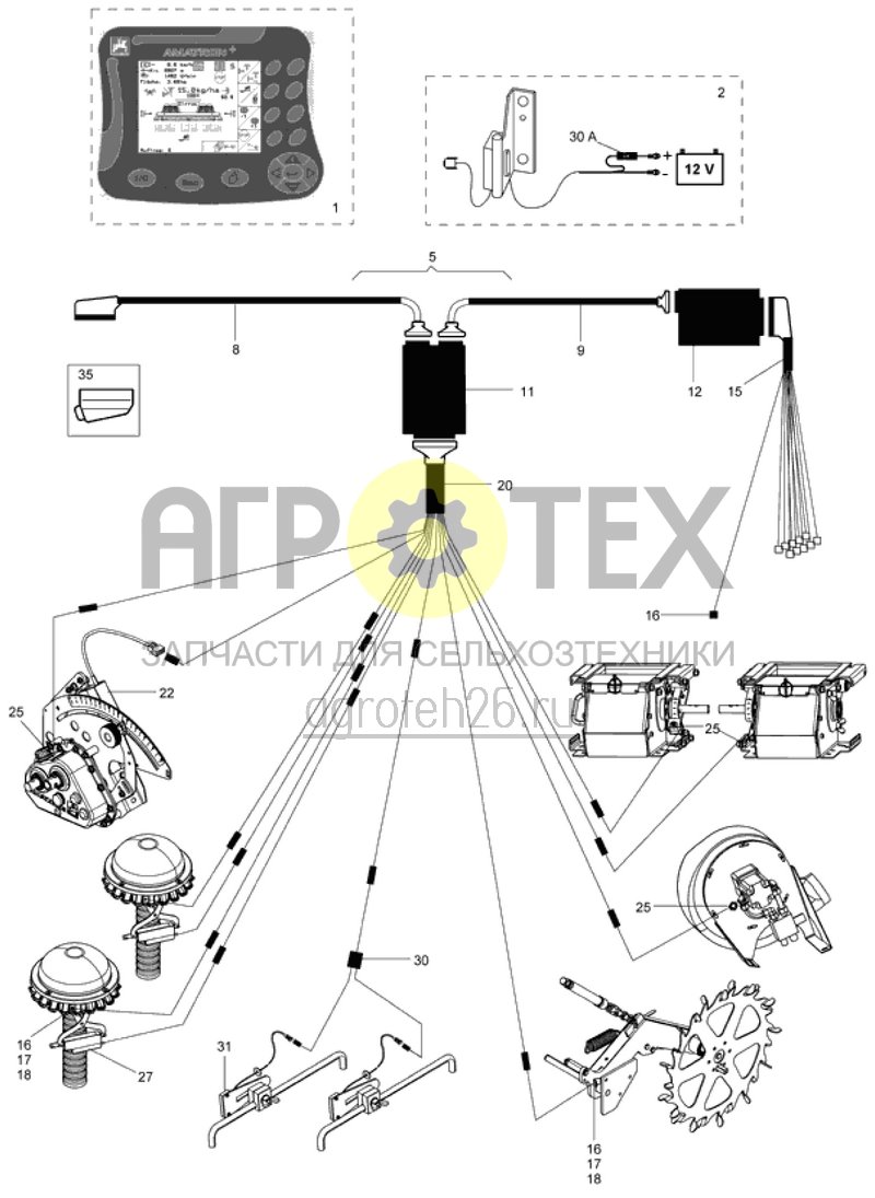 Чертеж  AMATRON+ привод хвостового колеса (ETB-013857) 