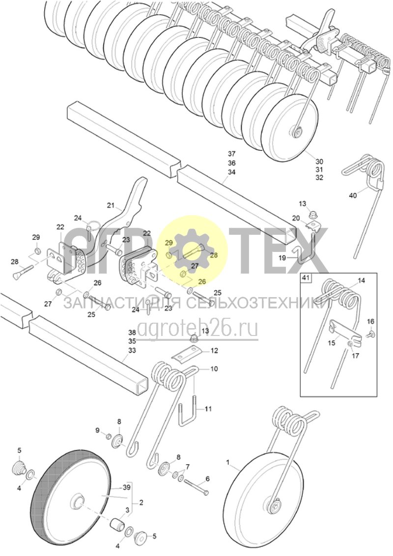  (RUS)Rollenstriegel 125mm (ab 03.2014) (ETB-013944)  (№41 на схеме)